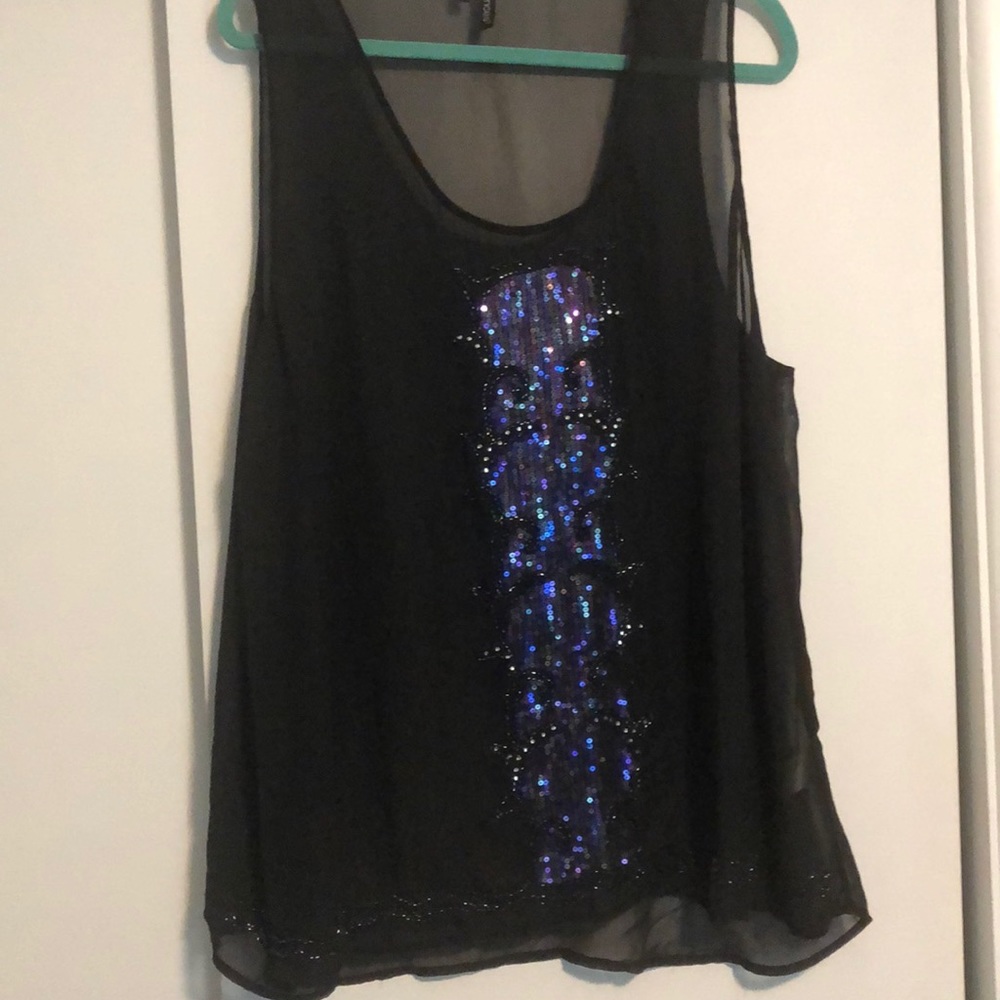 Sheer sequin tank